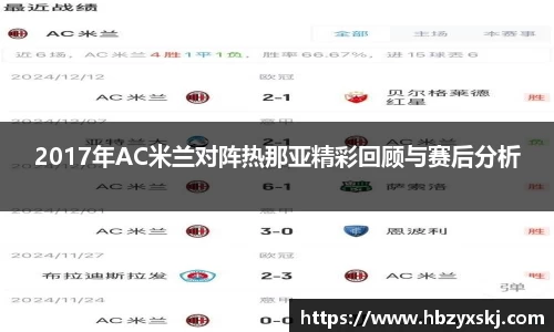 2017年AC米兰对阵热那亚精彩回顾与赛后分析